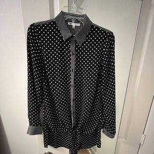 Black and White Polka Dot and Striped Blouse size XS (6)